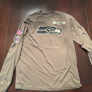 Nike Mens Seattle Seahawks Shirt Salute to Service Military Long Sleeve - Medium